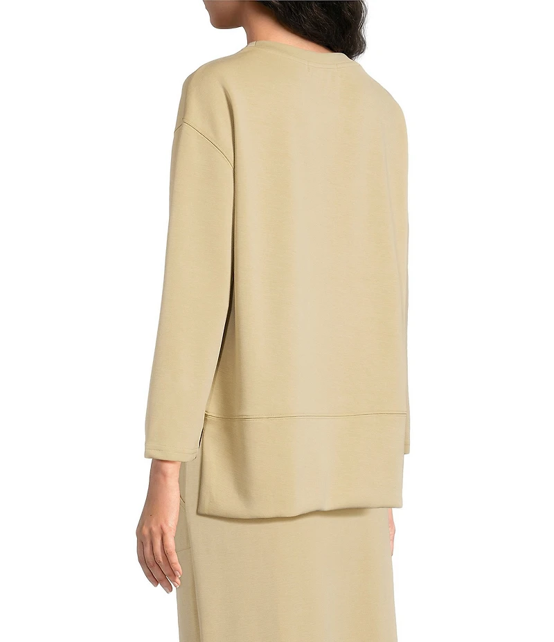 Calessa Modal Knit Crew Neck Long Sleeve Top