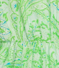 Calessa Paisley Print V-Neck Elbow Sleeve Tiered Midi Dress