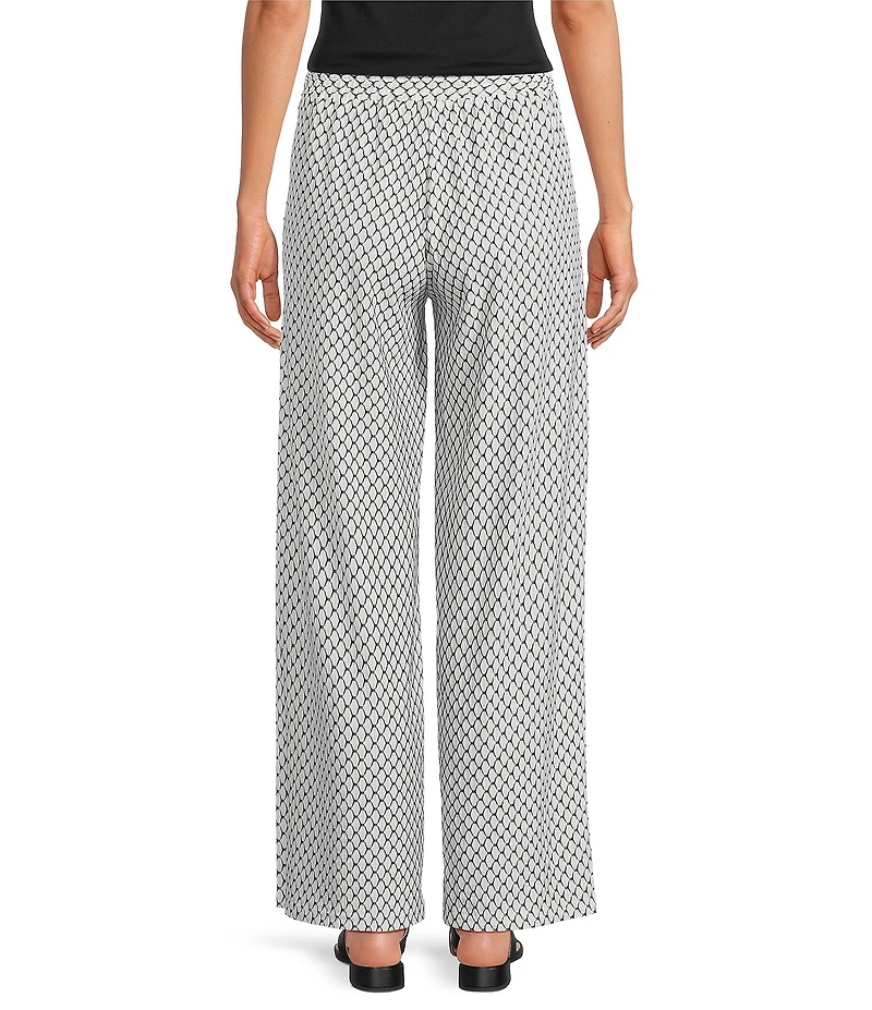 Calessa Petite Size Textured Knit Wide Leg Pull-On Pants