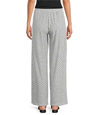 Calessa Petite Size Textured Knit Wide Leg Pull-On Pants