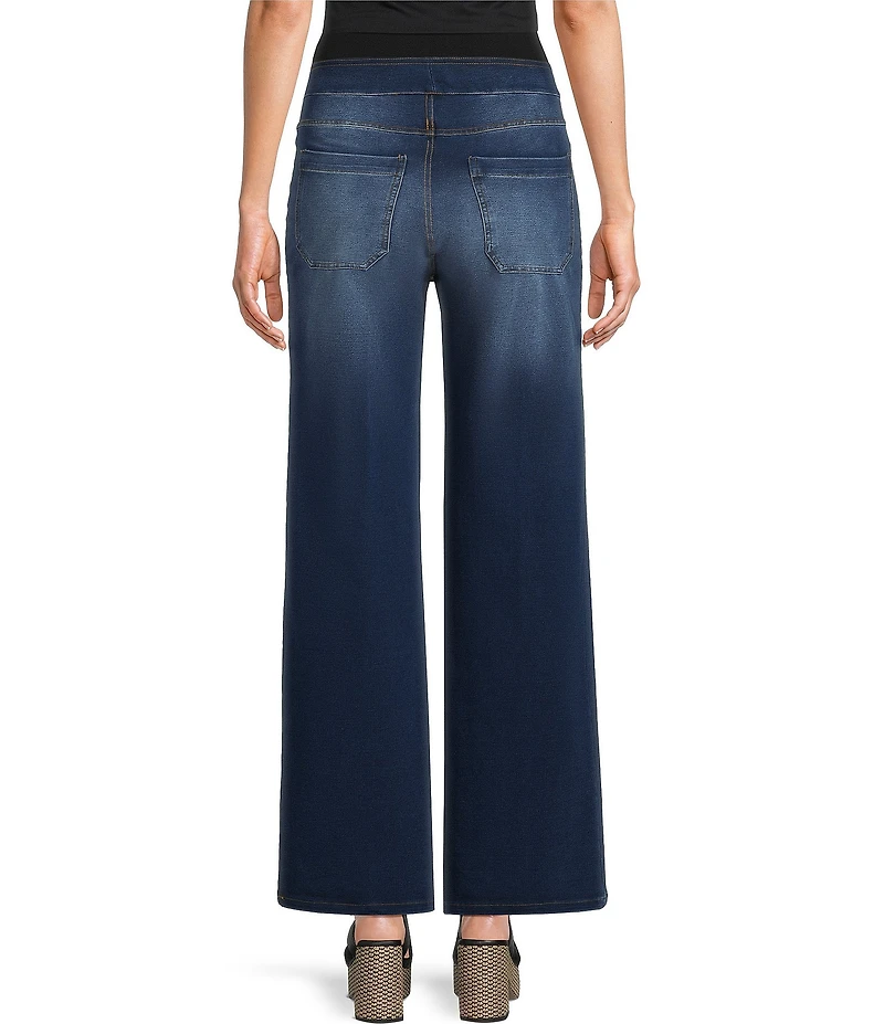 Calessa Petite Size Demin Wide Leg Pull-On Pants