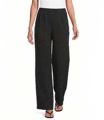 Calessa Petite Size Knit Straight Leg Pull-On Pants