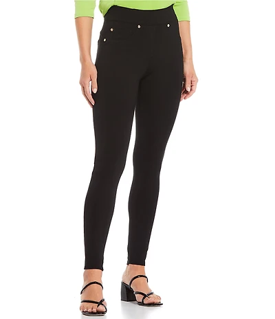 Calessa Petite Size Stretch Ponte High Rise Ankle Length Skinny Pants