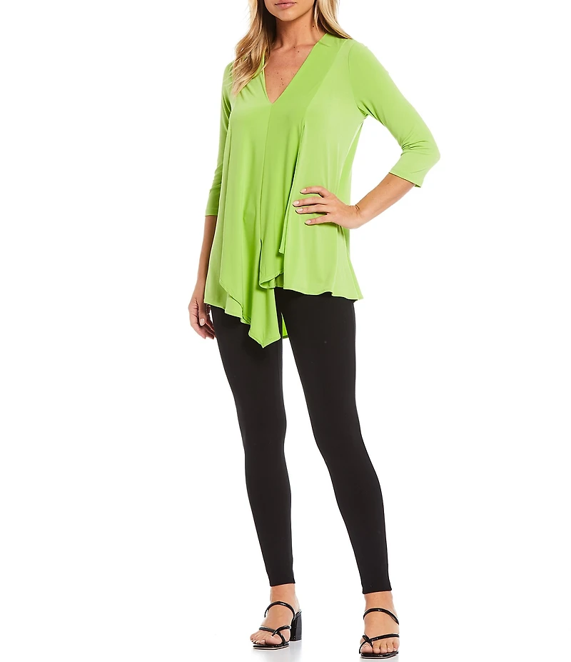 Calessa Petite Size Stretch Ponte High Rise Ankle Length Skinny Pants