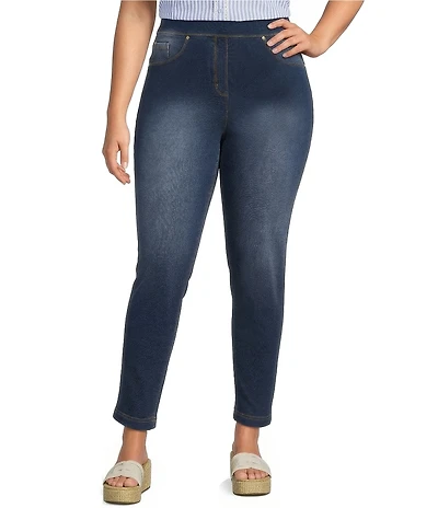 Calessa Plus Size 4-Way Stretch Denim Skinny Ankle Jeggings