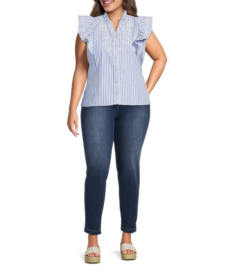 Calessa Plus Size 4-Way Stretch Denim Skinny Ankle Jeggings