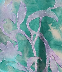 Calessa Plus Size Burnout Tie-Dye Crew Neck Short Sleeve Asymmetric Tunic