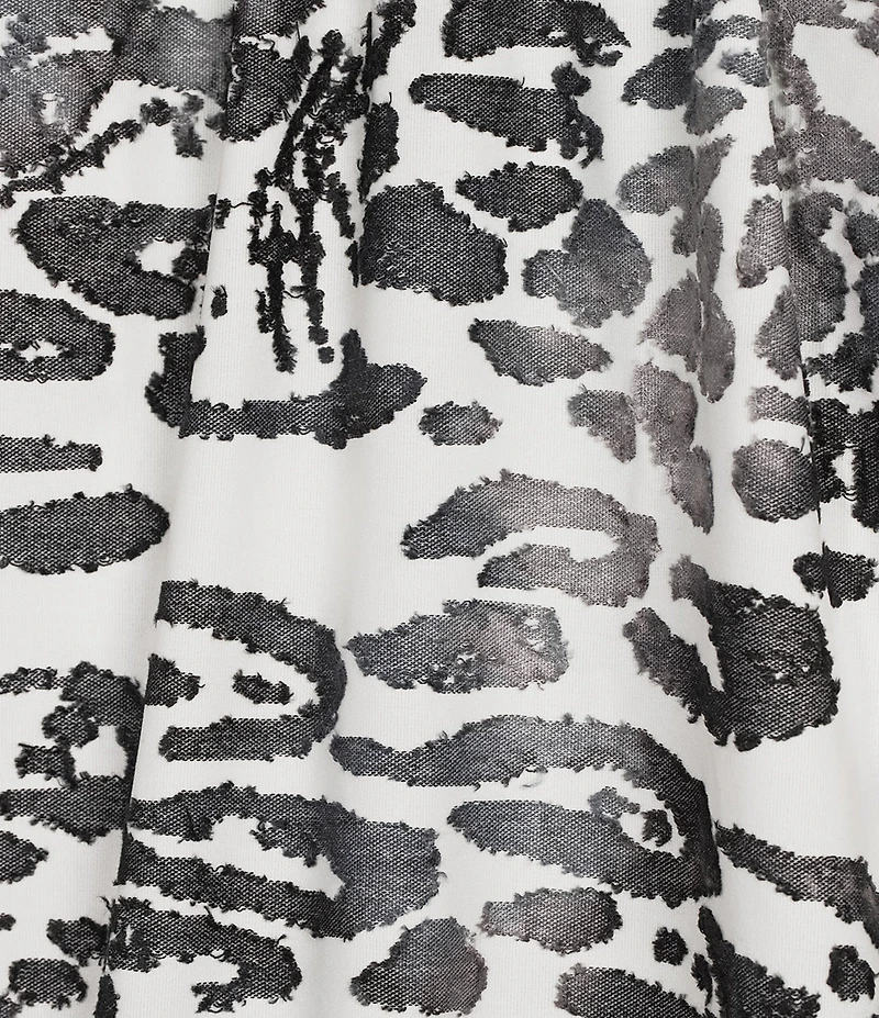 Calessa Plus Size Burnout Tie-Dye Knit Scoop Neck 3/4 Sleeve Tunic