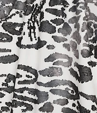 Calessa Plus Size Burnout Tie-Dye Knit Scoop Neck 3/4 Sleeve Tunic