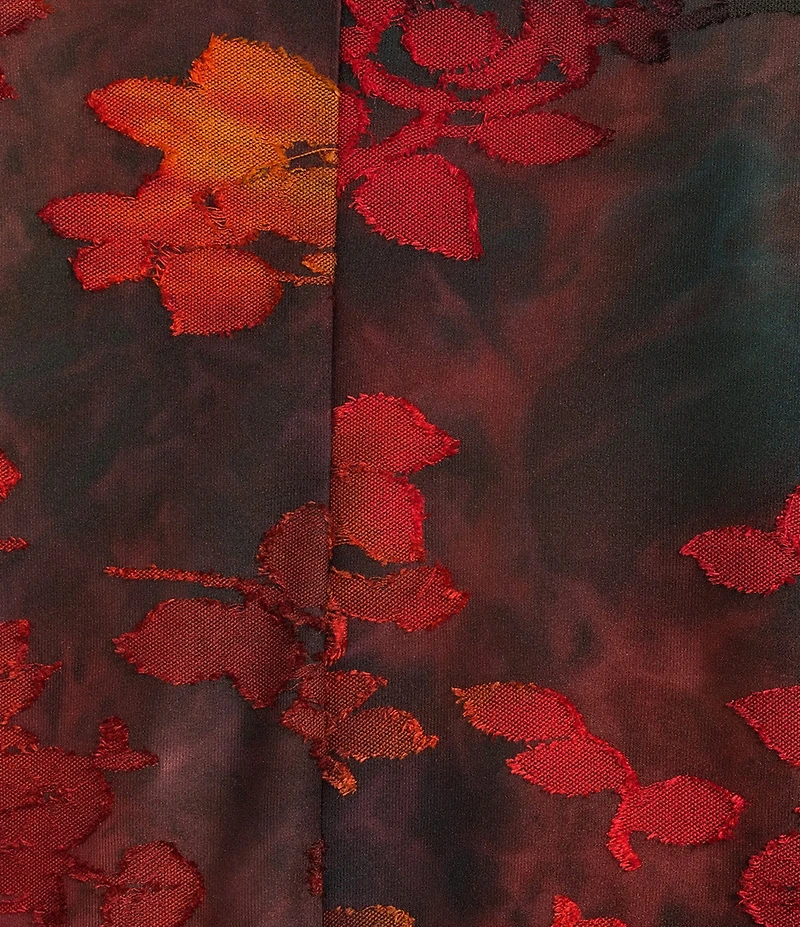 Calessa Plus Size Burnout Tie-Dye Bracelet Sleeve Drape Open Front Cardigan