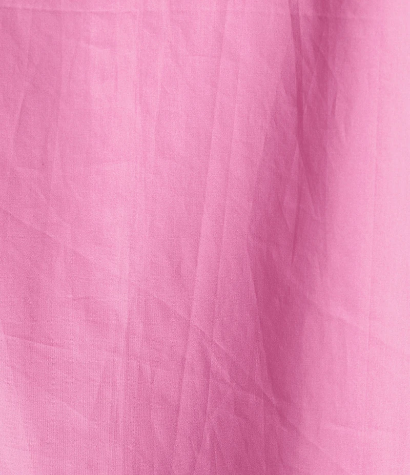 Calessa Plus Size Collared Elbow Balloon Sleeve Lace Yoke Tunic