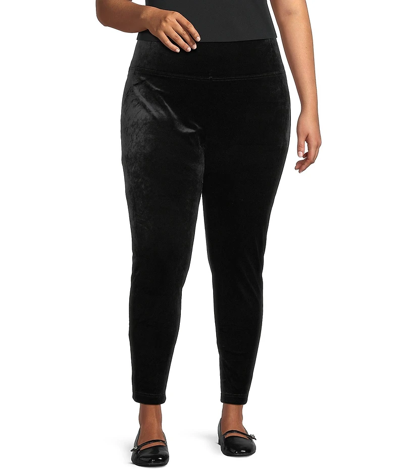 Calessa Plus Size Comfort Stretch Velvet Skinny Ankle Leggings
