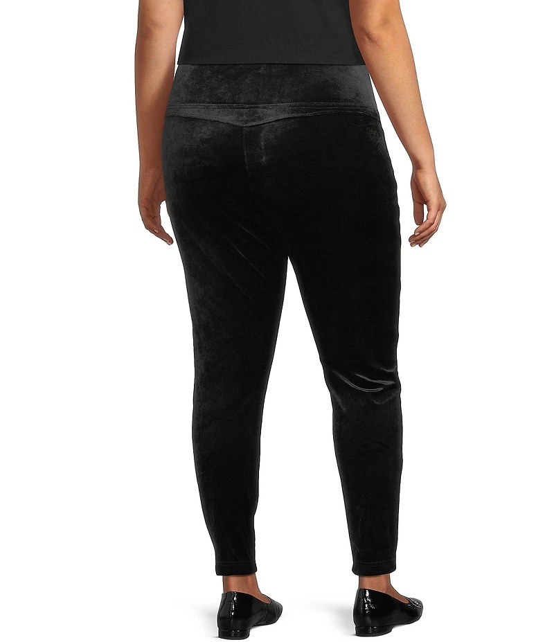 Calessa Plus Size Comfort Stretch Velvet Skinny Ankle Leggings