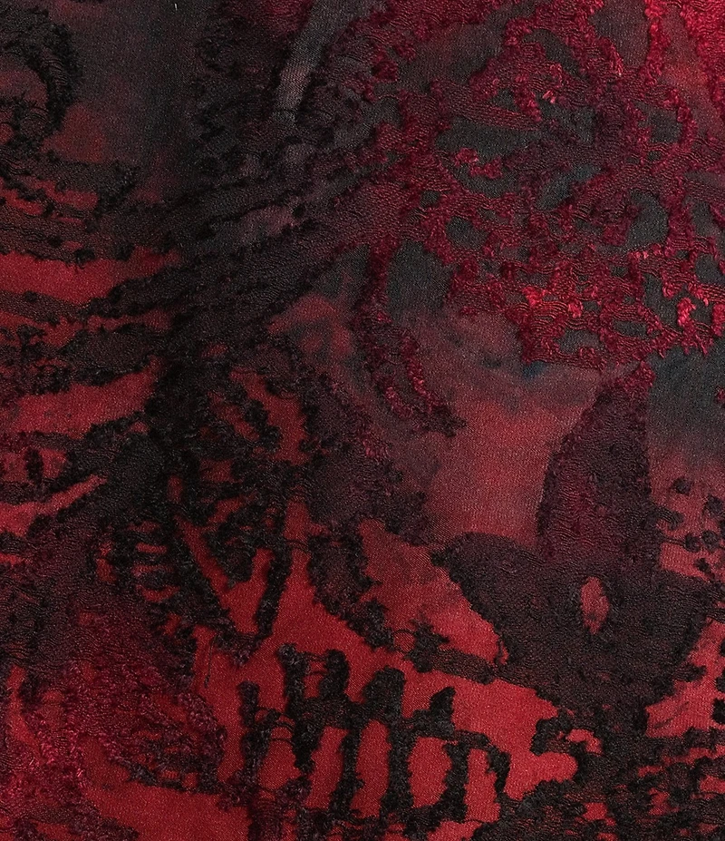 Calessa Plus Size Cowl Neck 3/4 Sleeve Burnout Tie Dye Knit Tunic