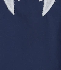 Calessa Plus Size Embroidered Lace Split V-Neck Short Puff Sleeve Tunic