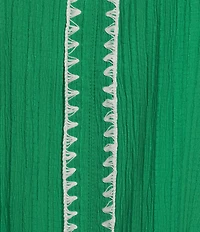 Calessa Plus Size Embroidered Ruffle Split V-Neck Short Sleeve Tunic