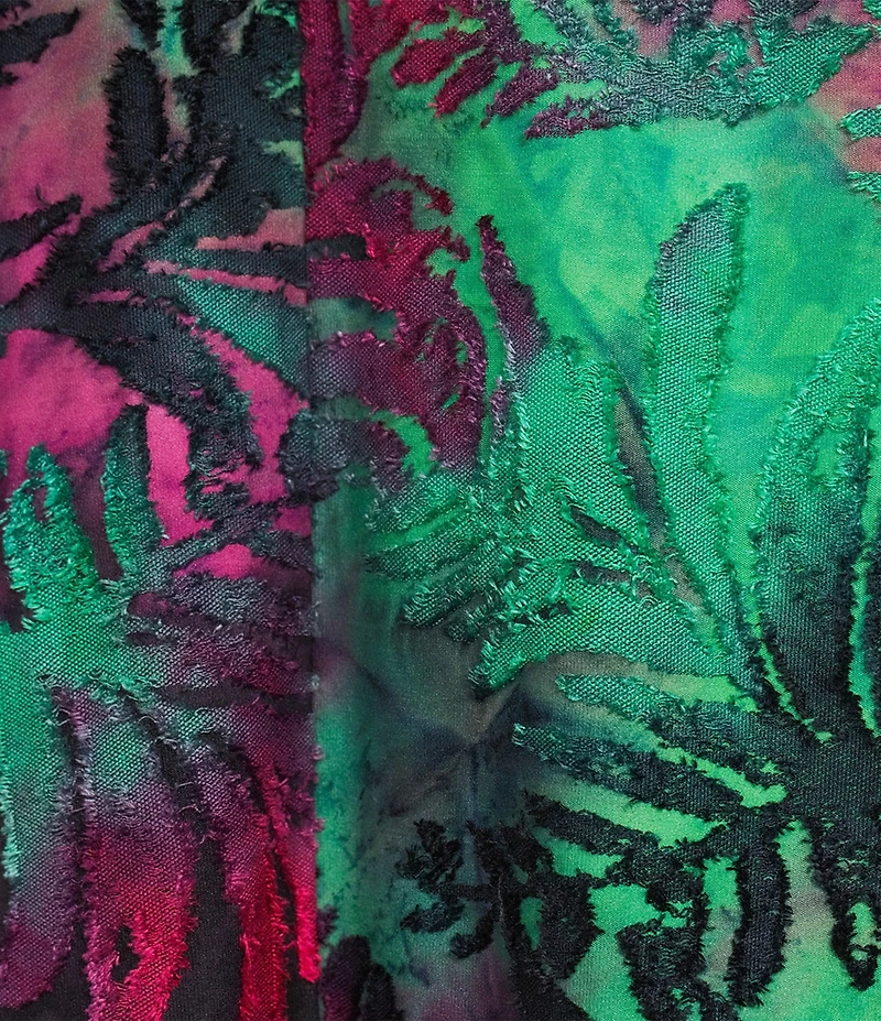 Calessa Plus Size Knit Burnout Tie-Dye Knit Long Sleeve Open-Front Cardigan