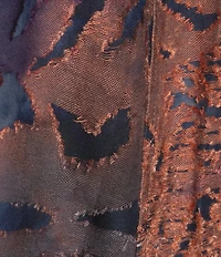 Calessa Plus Size Knit Burnout Tie-Dye Print Wrist Sleeve Open-Front Cardigan