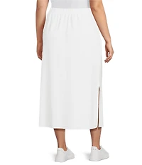 Calessa Plus Size Knit Modal Shift Midi Skirt