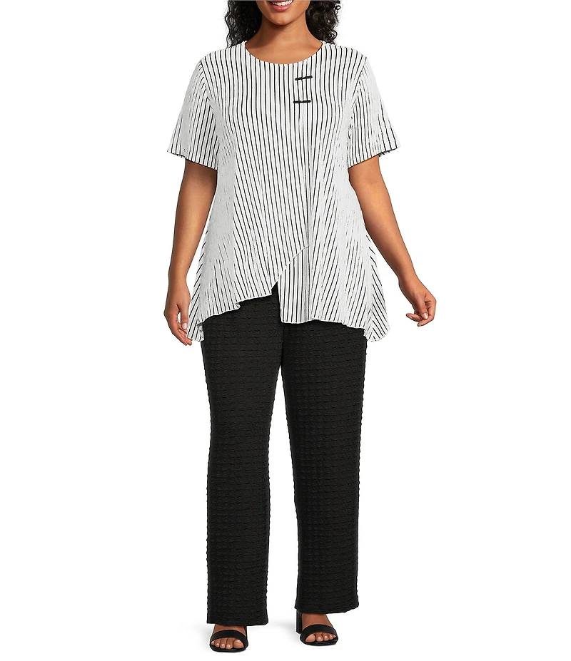 Calessa Plus Size Knit Straight Leg Pull-On Pants