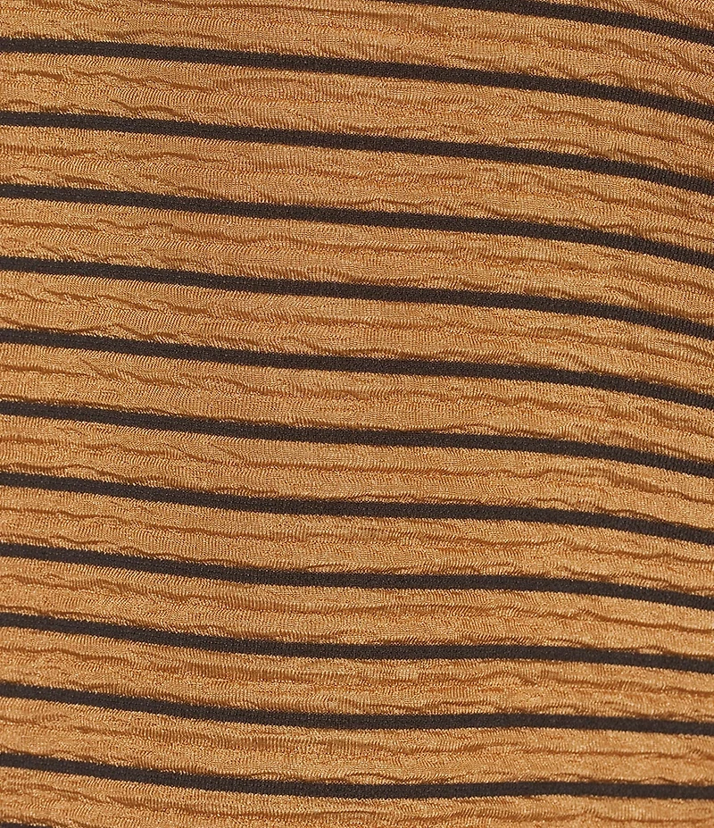 Calessa Plus Size Knit Textured Artist Wire Collar Zip Front 3/4 Sleeve Tunic