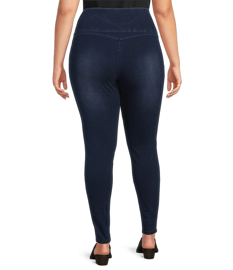 Calessa Plus Size Ponte Delux Denim Knit Leggings