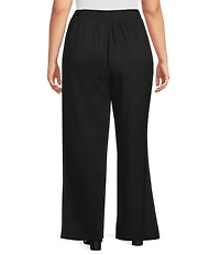 Calessa Plus Size Ponte Knit Wide Leg Crop Pants