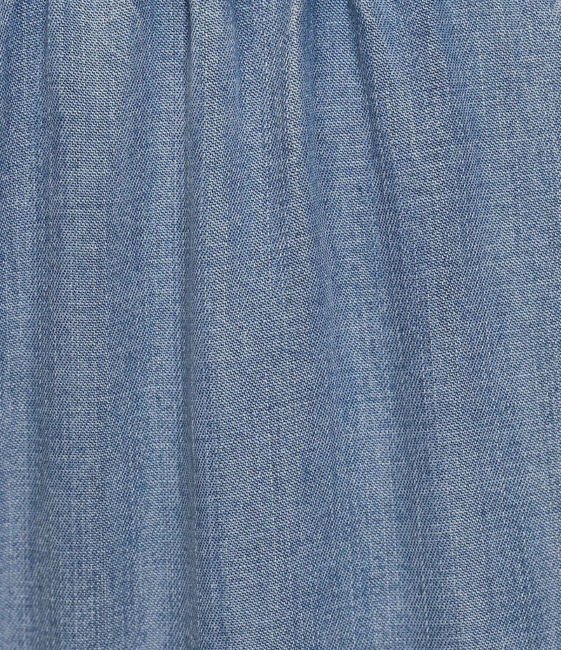 Calessa Plus Size Smocked Waist Wide Leg Crop Pants