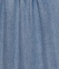 Calessa Plus Size Smocked Waist Wide Leg Crop Pants