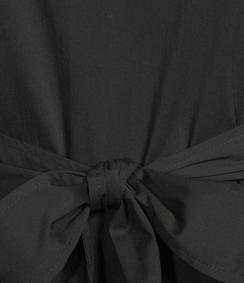 Calessa Plus Size Stripe Tiered Belted Beaded Sleeve Dress