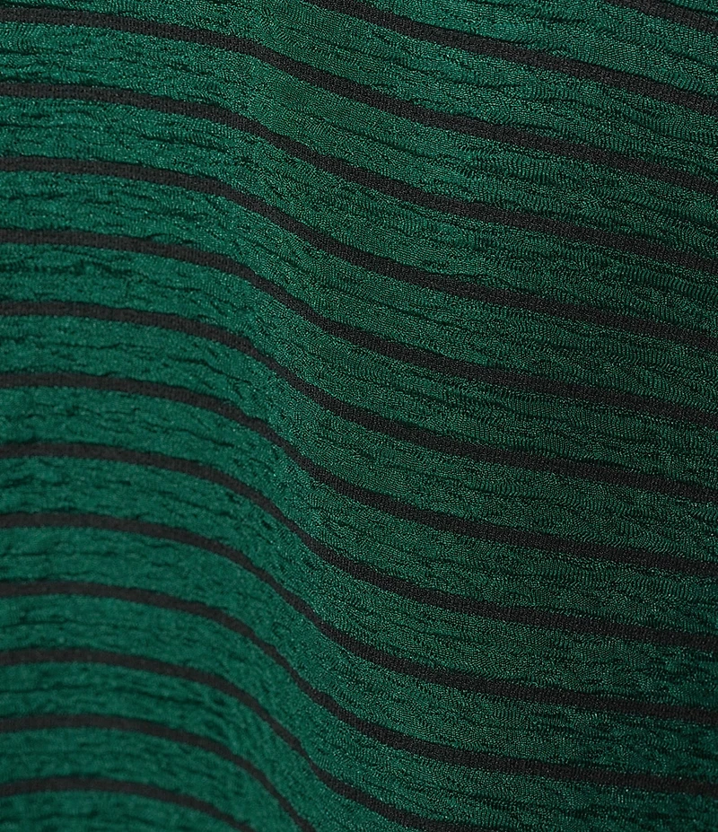 Calessa Plus Size Textured Yarn-Dye Wire Collar 3/4 Roll-Tab Sleeve Quarter-Zip Knit Top