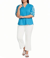 Calessa Plus Size Wide Leg Cropped Pull-On Pants