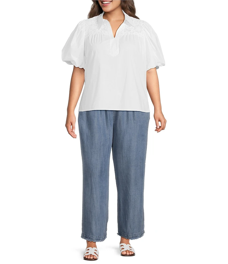 Calessa Plus Size Wide Leg Pull-On Pants