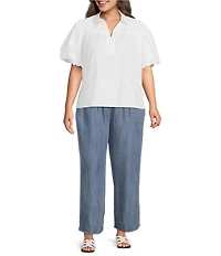 Calessa Plus Size Wide Leg Pull-On Pants