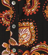 Calessa Plus Size Woven Mixed Floral Split V-Neck 3/4 Sleeve Button-Front Shirt