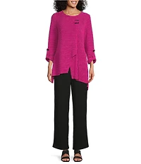 Calessa Ponte Knit Wide Leg Crop Pants