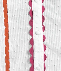 Calessa Rik Rak Tape Detail Split V-Neck 3/4 Sleeve Button Front Tunic