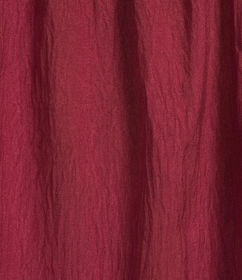 Calessa Ruffle Shoulder Contrast Stitching Split V-Neck 3/4 Sleeve Tunic