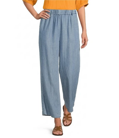 Calessa Smocked Waist Wide Leg Cropped Pants