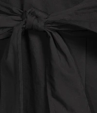 Calessa Stripe Tiered Belted Short Beaded Balloon Sleeve Dress