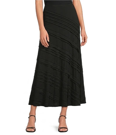Calessa Tape Detail Knit Pull-On A-Line Midi Knit Skirt
