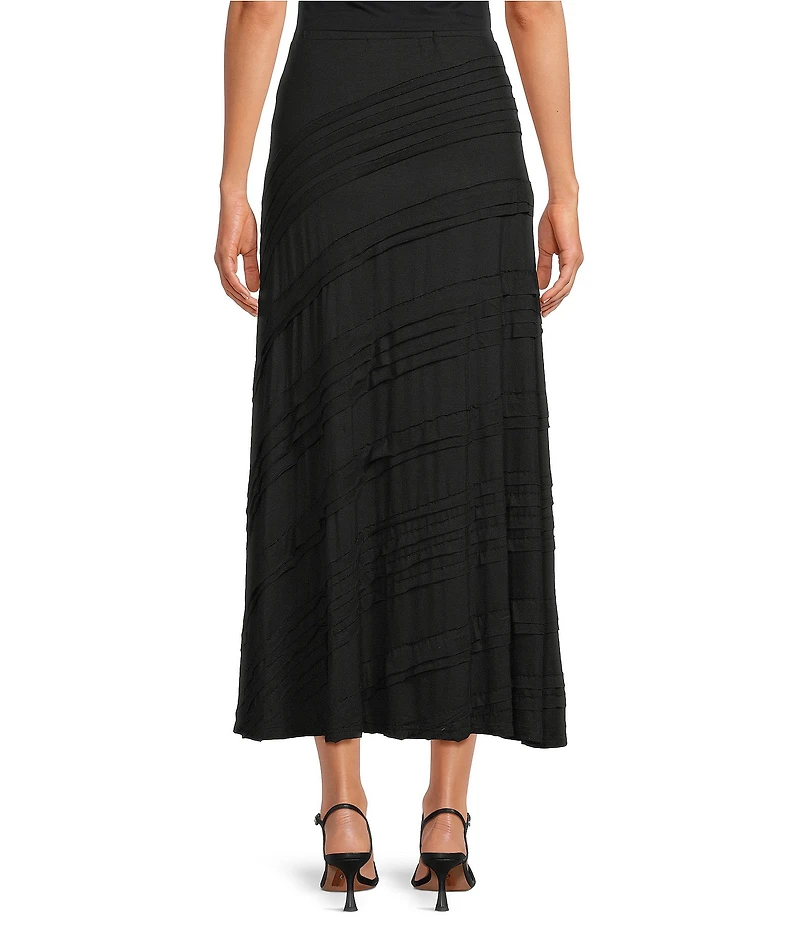 Calessa Tape Detail Knit Pull-On A-Line Midi Knit Skirt