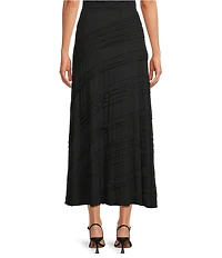 Calessa Tape Detail Knit Pull-On A-Line Midi Knit Skirt