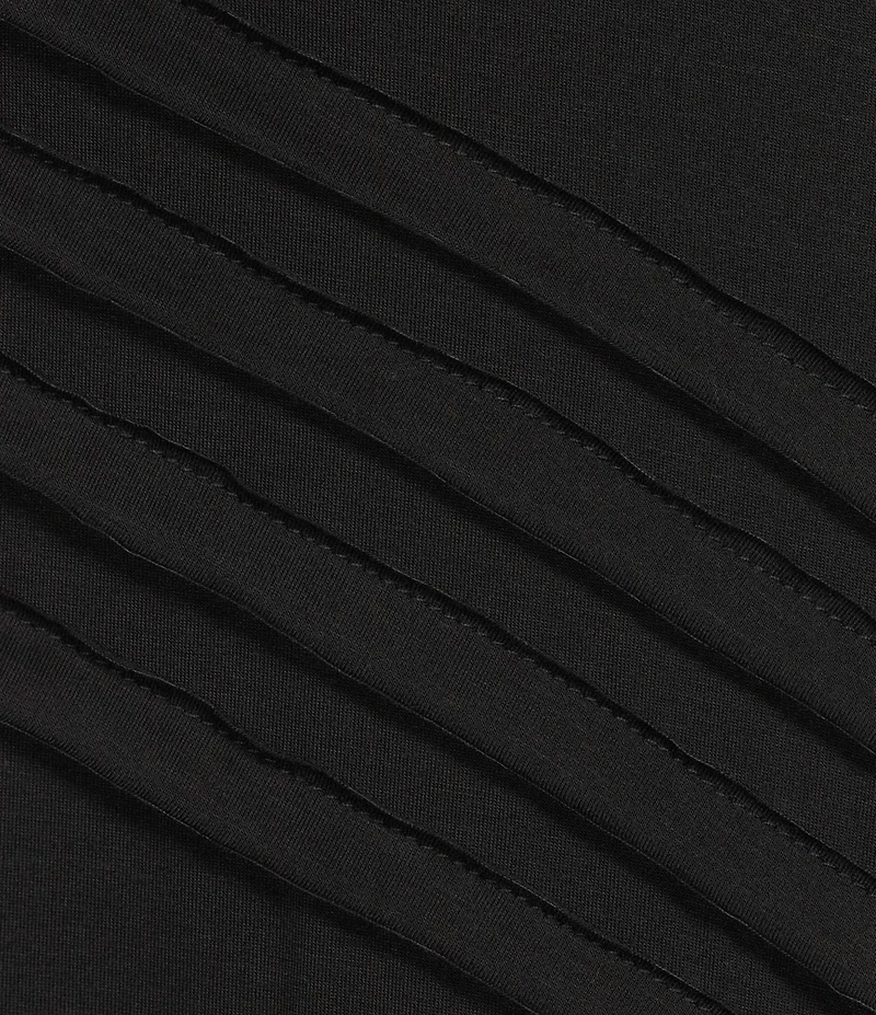 Calessa Tape Detail Knit Pull-On A-Line Midi Knit Skirt