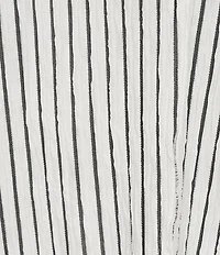 Calessa Textured Knit Asymmetric Hem Button Detail Striped Crew Neck Short Sleeve Tunic