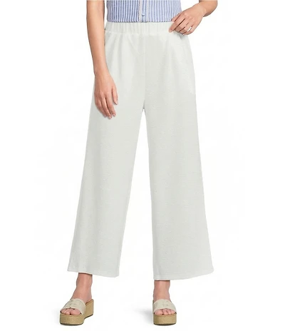 Calessa Textured Knit Pull-On Wide Leg Pants