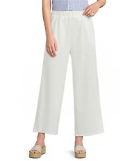 Calessa Textured Knit Pull-On Wide Leg Pants