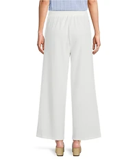 Calessa Textured Knit Pull-On Wide Leg Pants