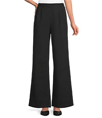 Calessa Textured Knit Wide Leg Pull-On Ankle Pants