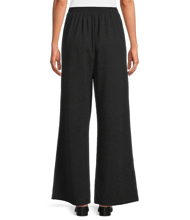 Calessa Textured Knit Wide Leg Pull-On Ankle Pants